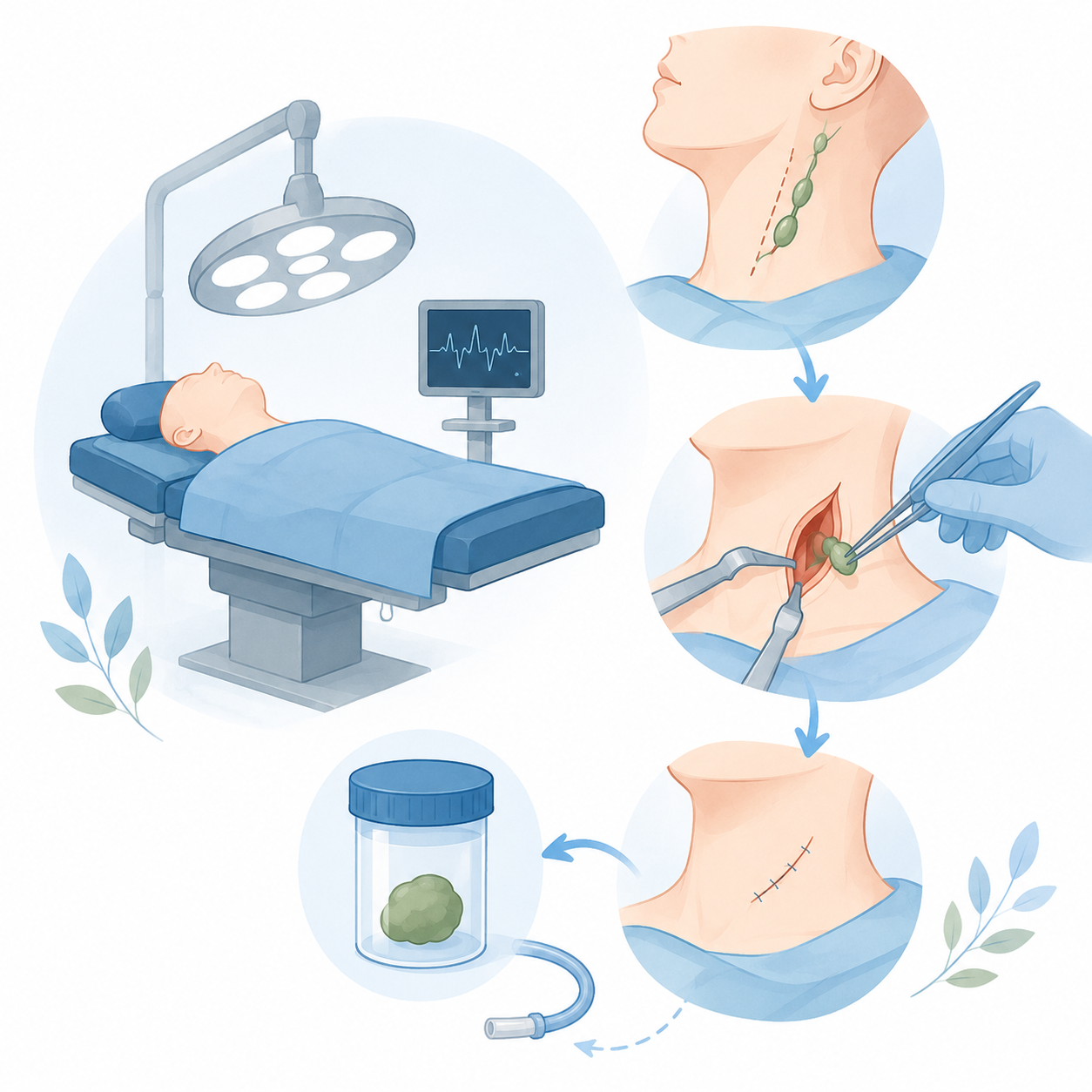 Adénectomie cervicale prélèvement ganglion cou 9