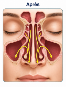 Ethmoidectomie endonasale chirurgie ORL 1 apres