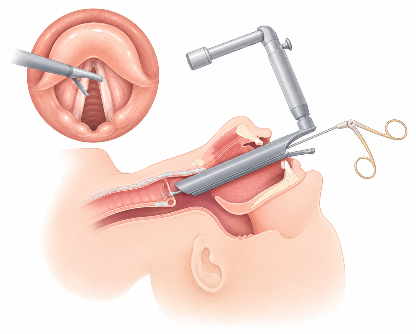 laryngoscopie directe en suspension